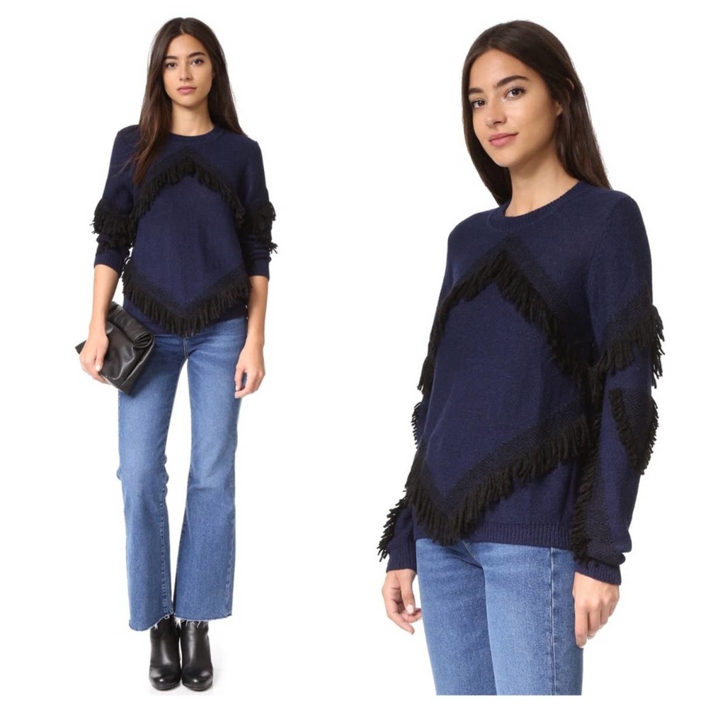 TANYA TAILOR FRINGE CHA CHA ALPACA SWEATER JUMPER BOHO STYLE WOMEN SIZE XS/S
